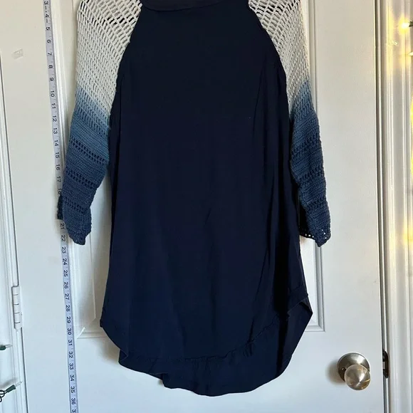 LG- Free People Navy Blue Women's Top with Bird Design - Picture 8 of 10